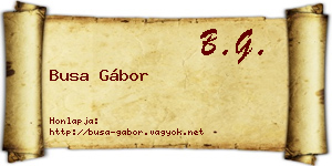 Busa Gábor névjegykártya